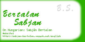 bertalan sabjan business card