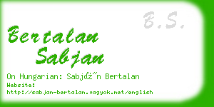 bertalan sabjan business card